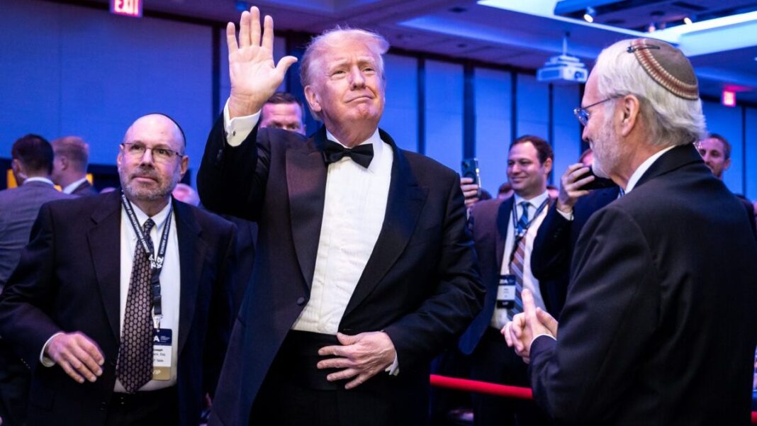 Trump arrives at the 2022 Zionist Organization of America Superstar Gala