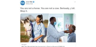 You are not a horse FDA tweet against ivermectin.