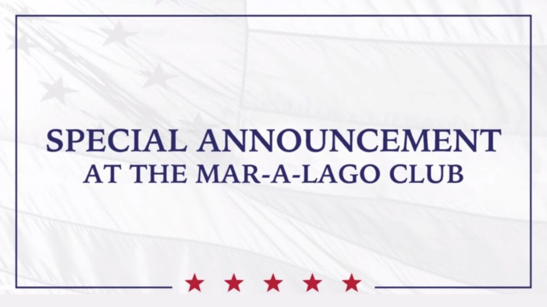 Special Announcement at the Mar-A-Lago Club