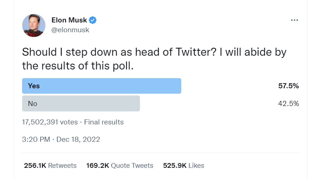 Elon Musk CEO Twitter Poll