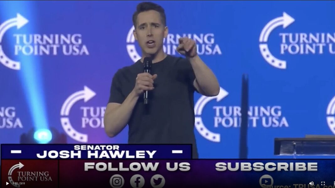 Josh Hawley speaking at AmericaFest2022