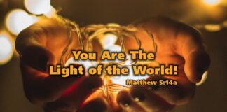 You are the light of the world. Matthew 5:14a