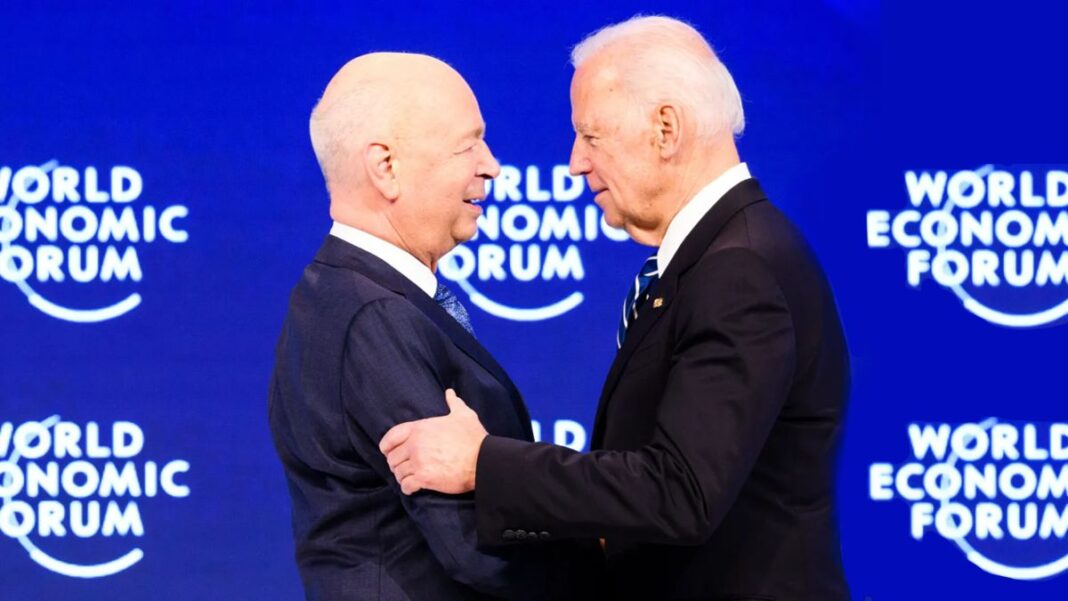 Klaus Schwab and Joe Biden at the World Economic Forum (WEF)