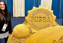 Angela Reading attends an event with the New Jersey School Board Association.
