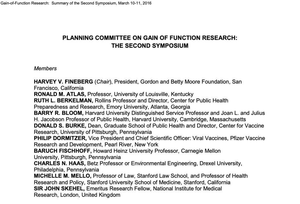 Planning Committee of Gain of Function Research: The Second Symposium