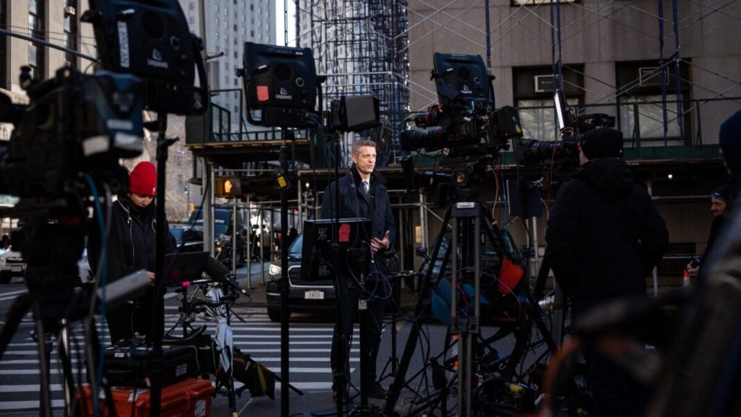 Reporters Outside Manhattan Criminal Court