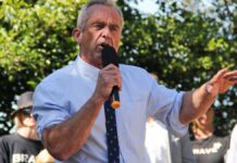 Robert F. Kennedy Jr. speaks at the Humanity Against Censorship rally