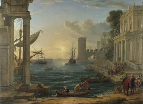 Seaport with the Embarkation of the Queen of Sheba Claude