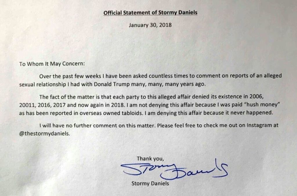 Stormy Daniels Official Statement