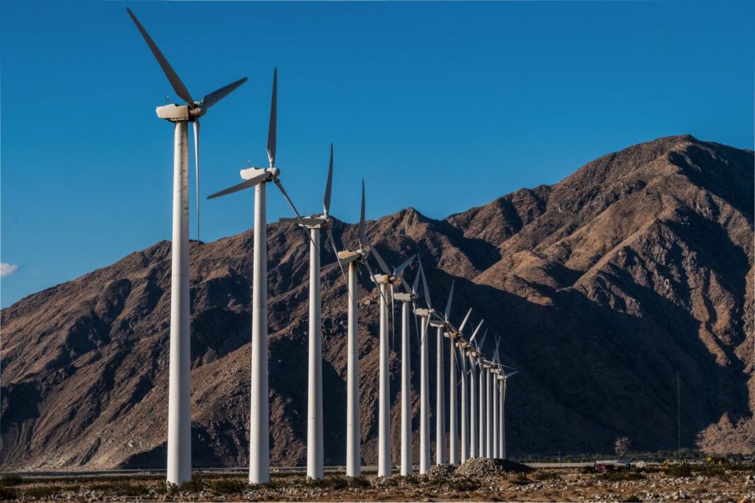 A wind farm outside of Palm Springs, Calif., on May 26, 2018.