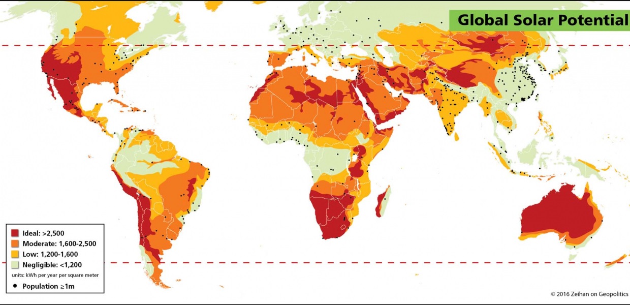 Global Solar Potential Map