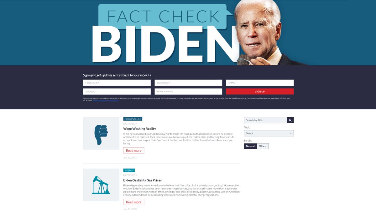 RNC Launches Fact Check Biden Website The Thinking Conservative
