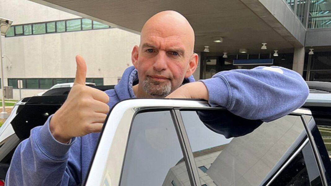 Sen. John Fetterman released from Walter Reed National Military Medical Center on March 31, 2023.
