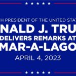 Trump Speaks at Mar-A-Lago on April 4, 2023