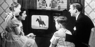 Watching TV in the 1950's