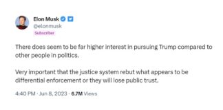 Elon Musk Issues Warning About Justice System After Trump Indictment