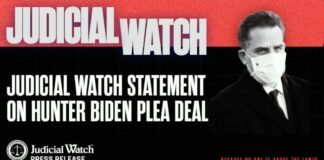 Judicial Watch Statement on Hunter Biden Plea Deal