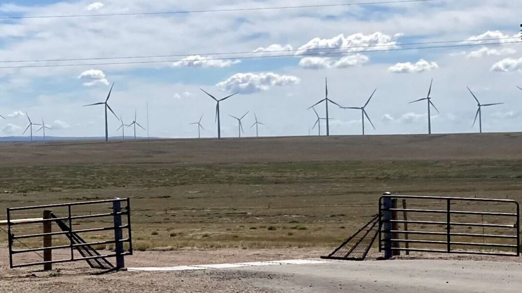 Wind Turbines Medicine Bow Range in Wyoming