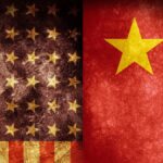 American and CCP Flags