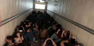 Eighty-one migrants hidden in back of tractor trailer, 2022.