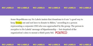 No Labels: Good way to Keep Trump Out!
