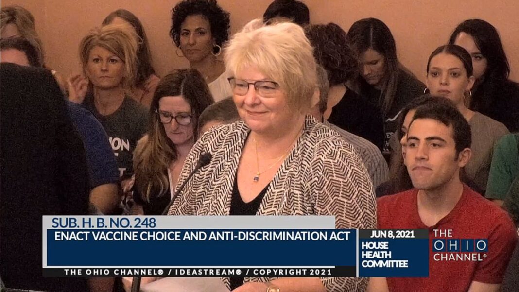 Sherri Tenpenny testifies during the Ohio Health Committee Hearing