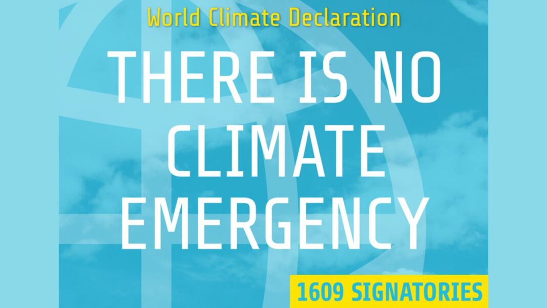 There Is No Climate Emergency: 1609 Signatories