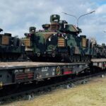 Dozens of Bradley Fighting Vehicles