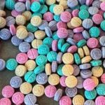 Brightly colored counterfeit M30 oxycodone pills
