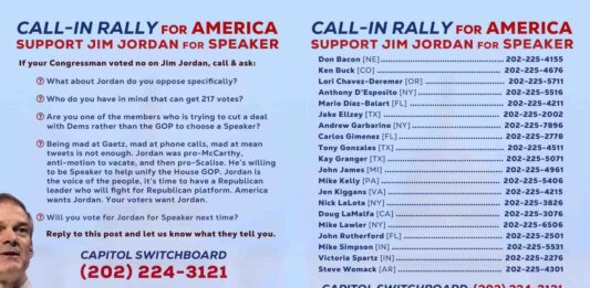 Call-In Rally for America: Support Jim Jordan For Speaker