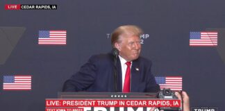 President Trump Speaking in Cedar Rapids Iowa on October 7, 2023