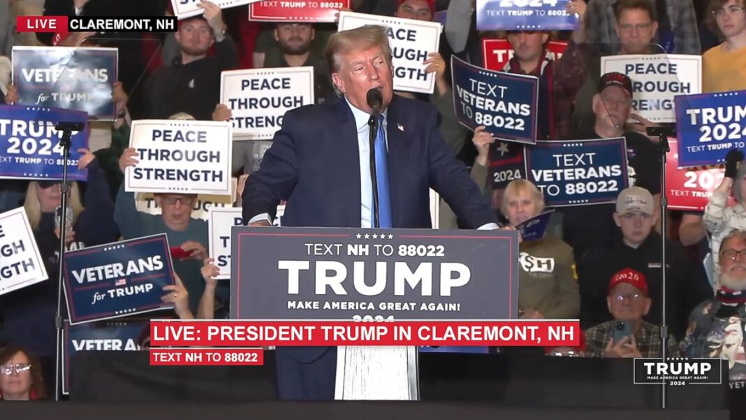 Trump Speaks in Claremont NH on November 11, 2023