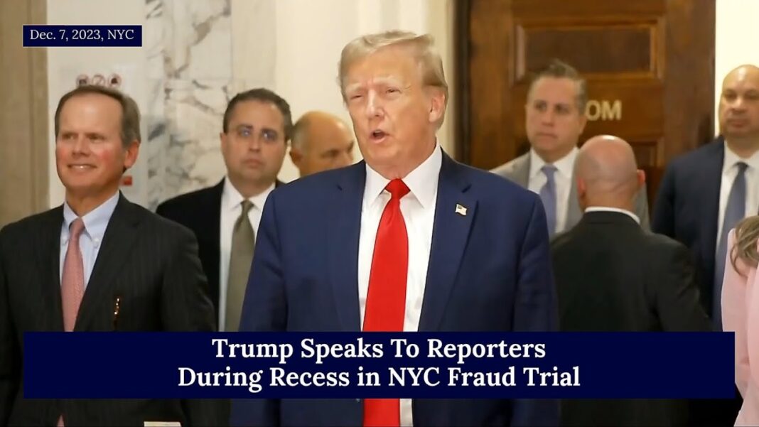 Donald Trump Speaks during recess in NY Trial