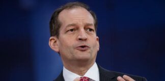 Labor Secretary Alex Acosta is interviewed during the Conservative Political Action Conference at the Gaylord National Resort in Oxon Hill, Md., on February 22, 2018.