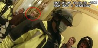 Russell Alford (circled) inside the U.S. Capitol on Jan. 6, 2021.