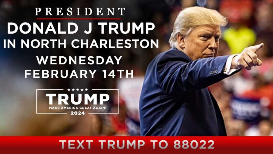 Donald J Trump Speaks in North Charleston on Feb 14, 2024