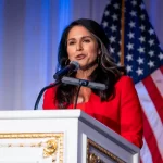 Tulsi Gabbard speaks at a 917 Society event at the Mar-a-Lago Club on March 7, 2024.