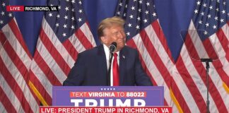 President Trump speaks in Richmond, VA on Mar 3, 2024