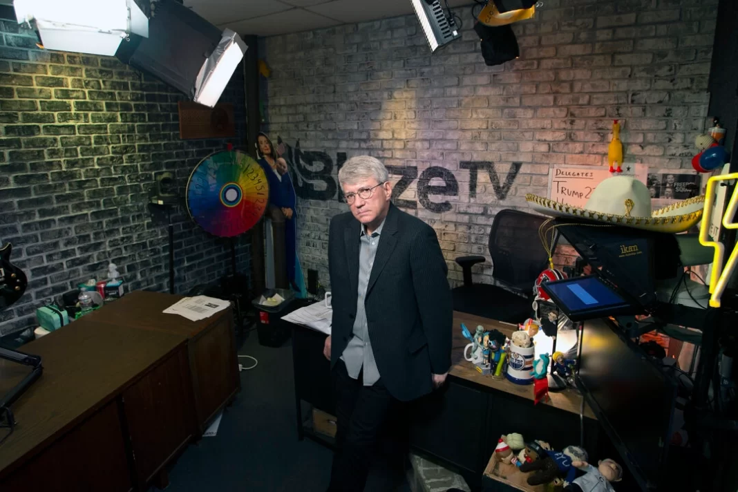 Journalist Steve Baker at the Blaze Media headquarters in Irving, Texas