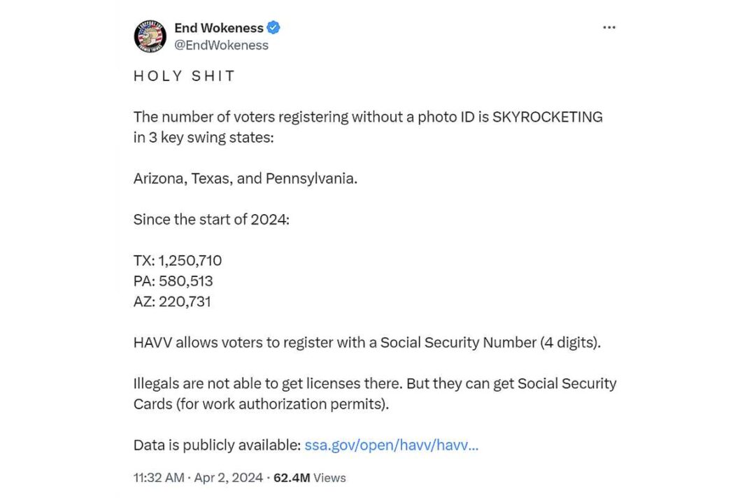 The number of voters registering without a photo ID is SKYROCKETING