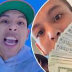 Migrant influencer Leonel Moreno waves around cash as he mocks US taxpayers who ‘work like slaves’
