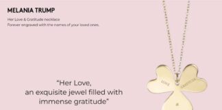 Her Love & Gratitude: A customizable necklace designed by Melania Trump to honor all mothers.