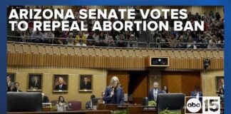 Senate votes to repeal abortion ban in Arizona