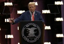 President Donald J. Trump addresses NRA on May 18, 2024 in Dallas, Texas