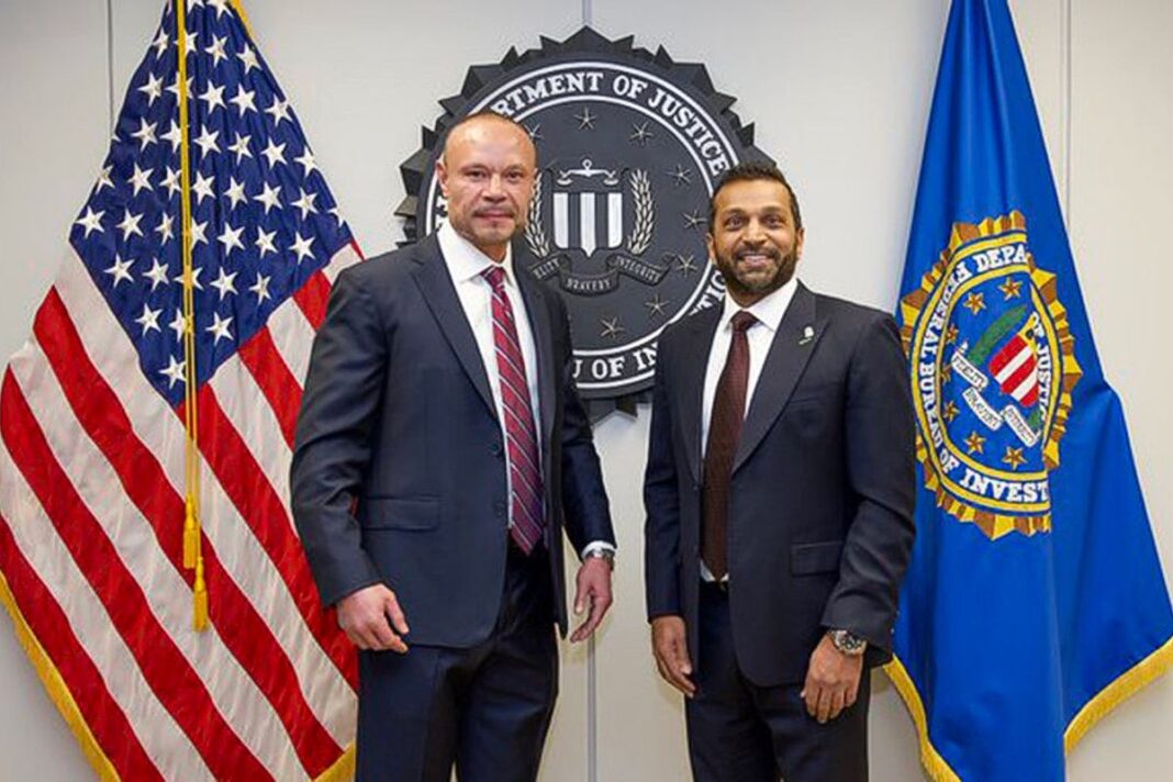 Deputy Director of the FBI in Dan Bongino (left) and Director of the FBI in Kash Patel.