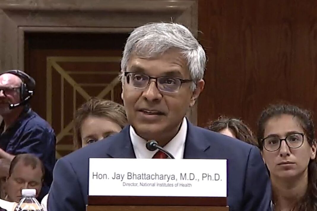Dr. Jayanta Bhattacharya testifies during A Review of the President’s Fiscal Year 2026 Budget Request for the NIH.