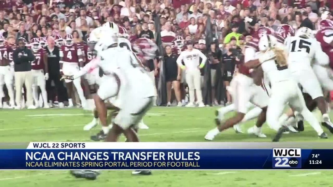 NCAA eliminates spring transfer portal for college football