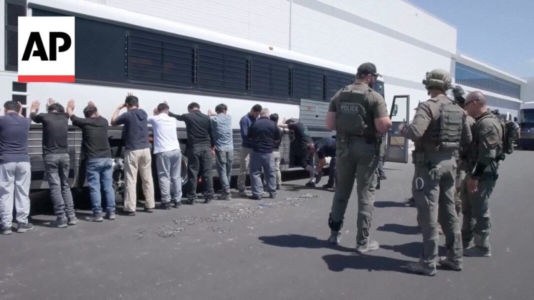 ICE releases video of immigration raid at a Georgia manufacturing plant