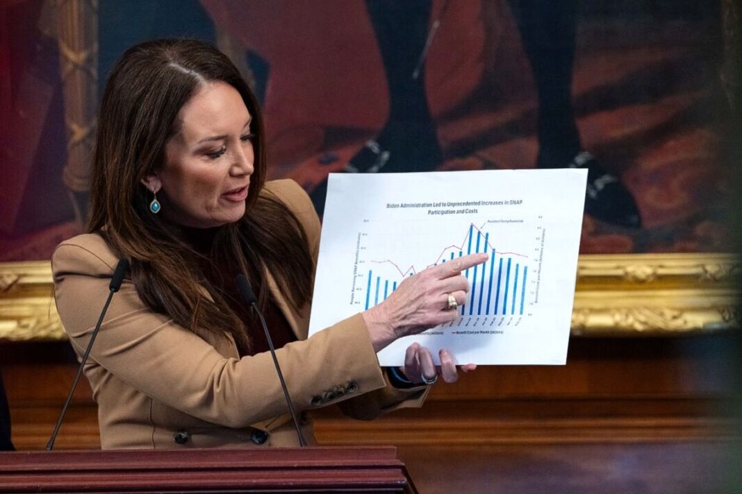 AG Sec Brooke Rollins speaks at press conference Oct 31, 2025.