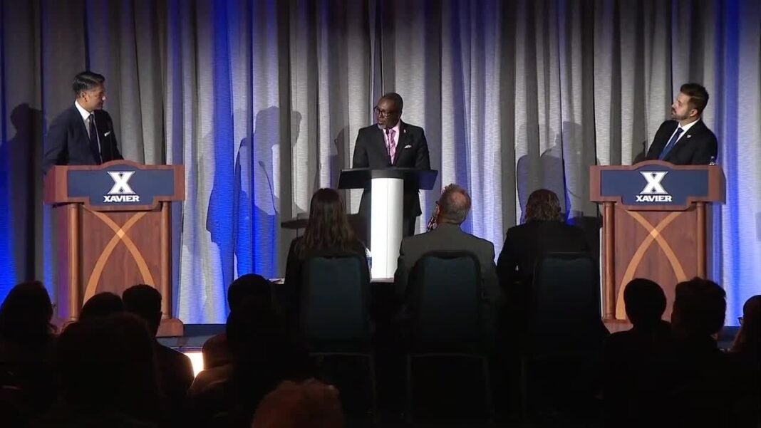 Mayor Aftab Pureval and challenger Cory Bowman face off in Cincinnati mayoral debate